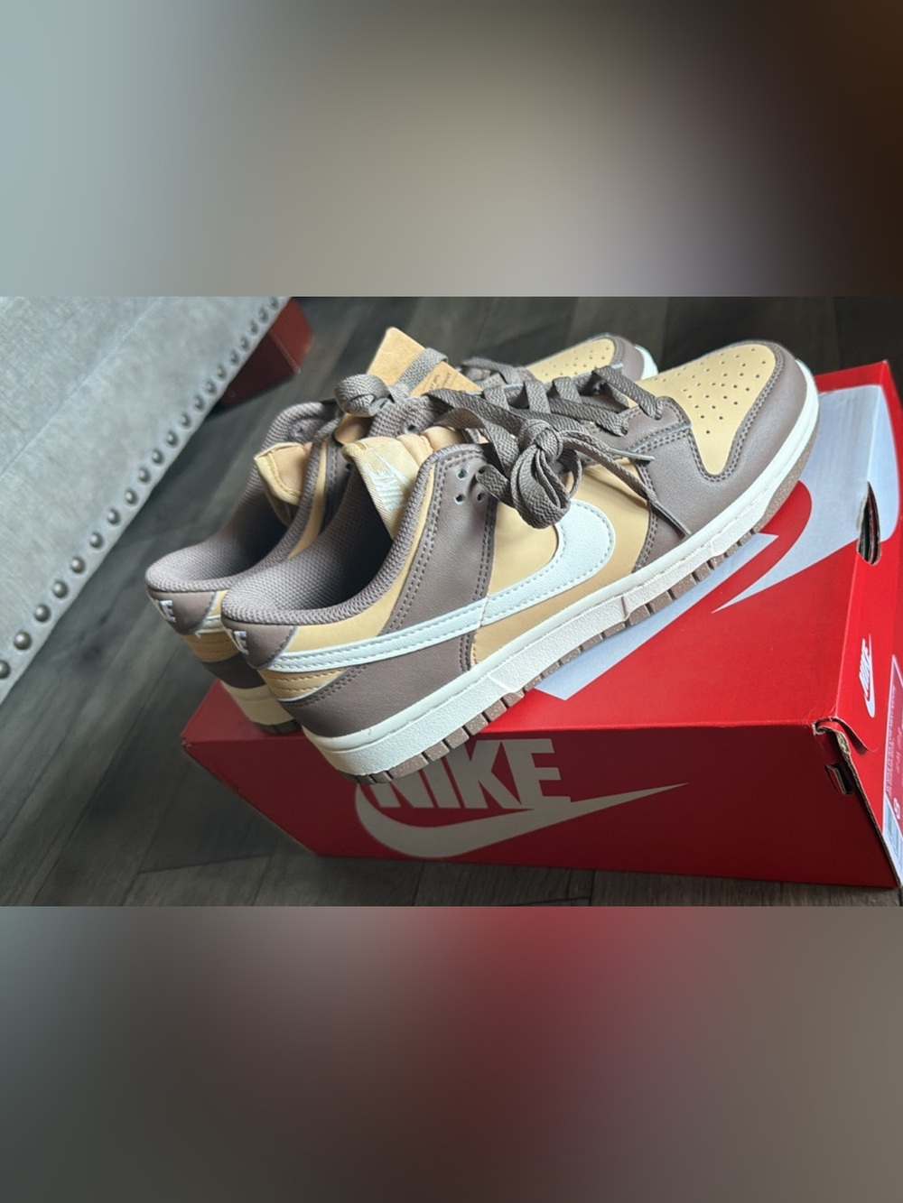 Nike Women’s Low-Top Sneakers in Beige, Taupe, and White